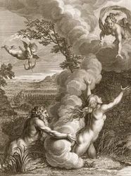 Arethusa verfolgt von Alpheus und in einen Brunnen verwandelt, 1731
